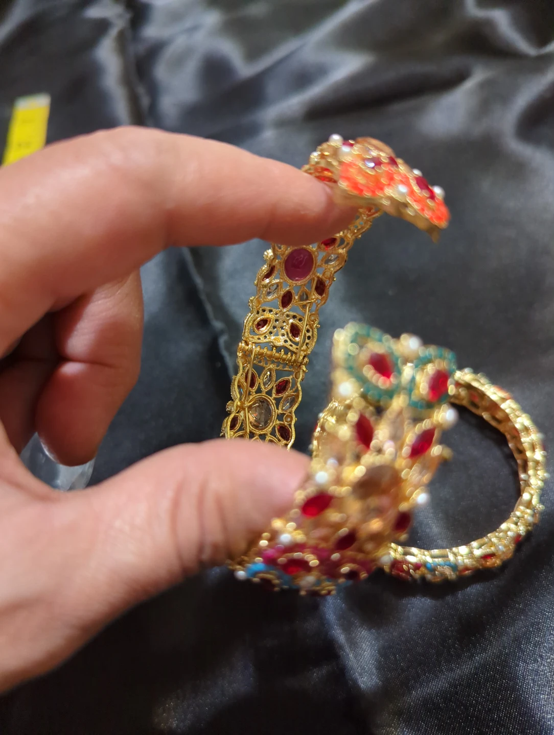 Set of Two Multi-Coloured Stone Bangles - photo 4