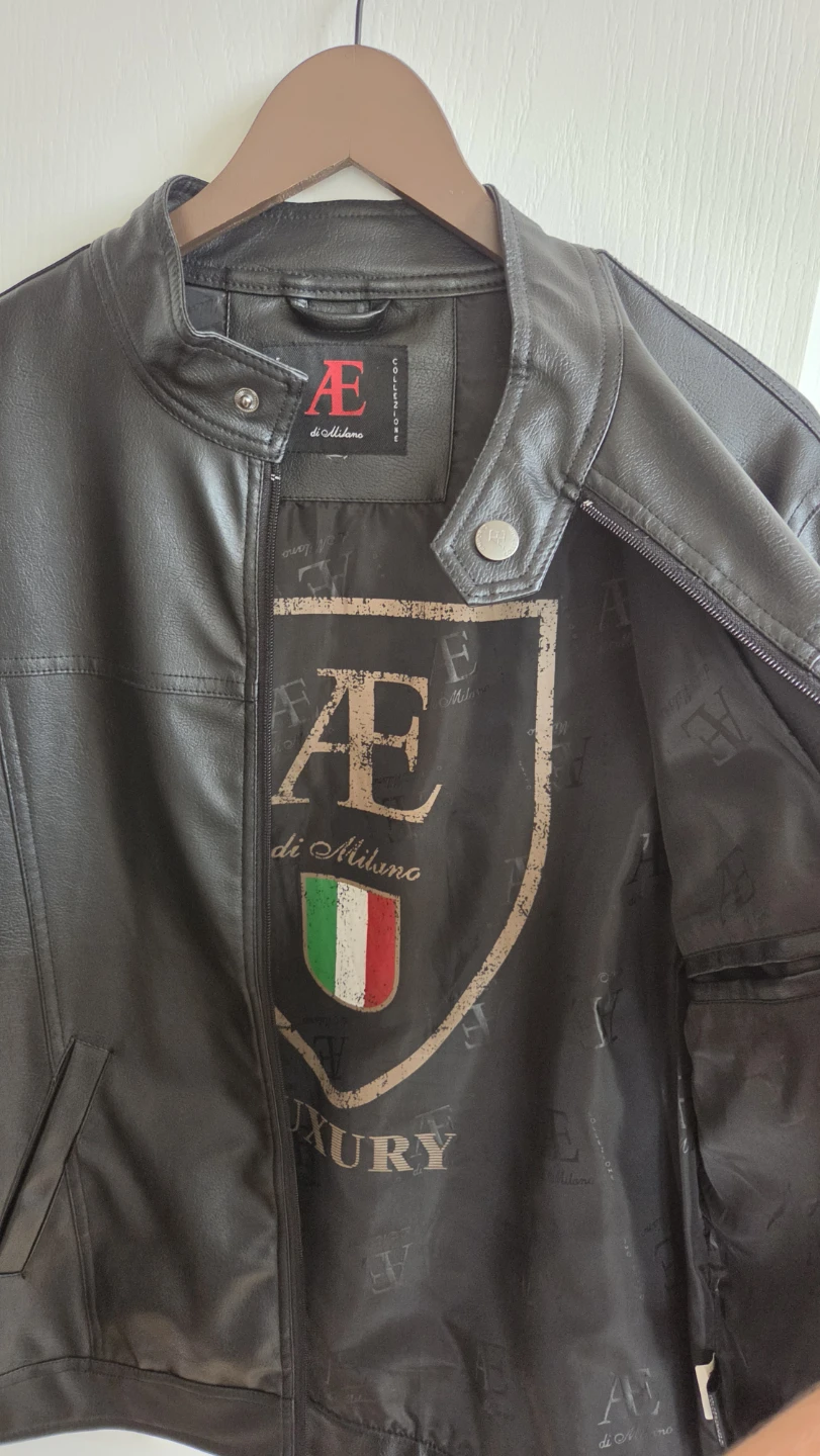 AE di Milano Men's Black Faux Leather Jacket - photo 4