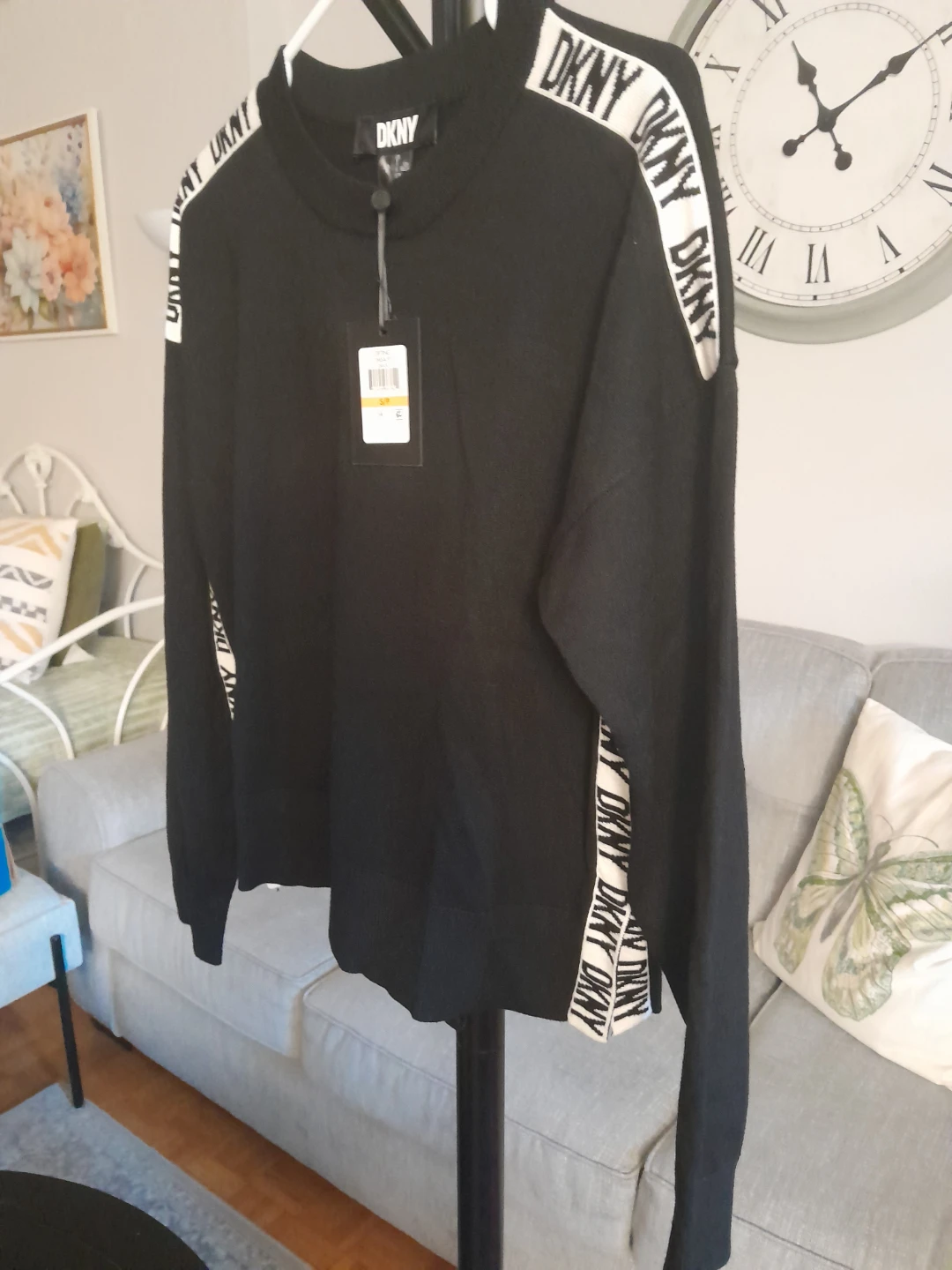 DKNY Logo Tape Pullover Sweater Black - photo 2