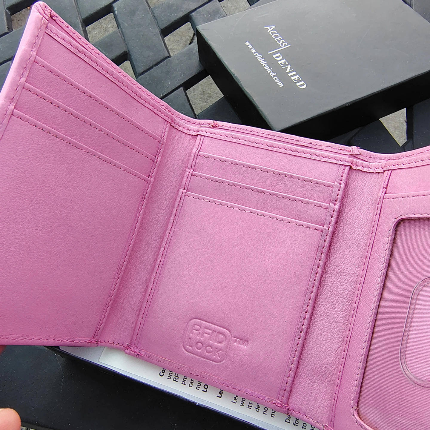 Access Denied RFID Blocking Pink Leather Wallet - photo 3