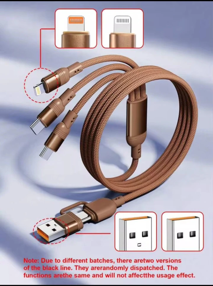 100W 2-in-3 Multi-Connector Data Cable