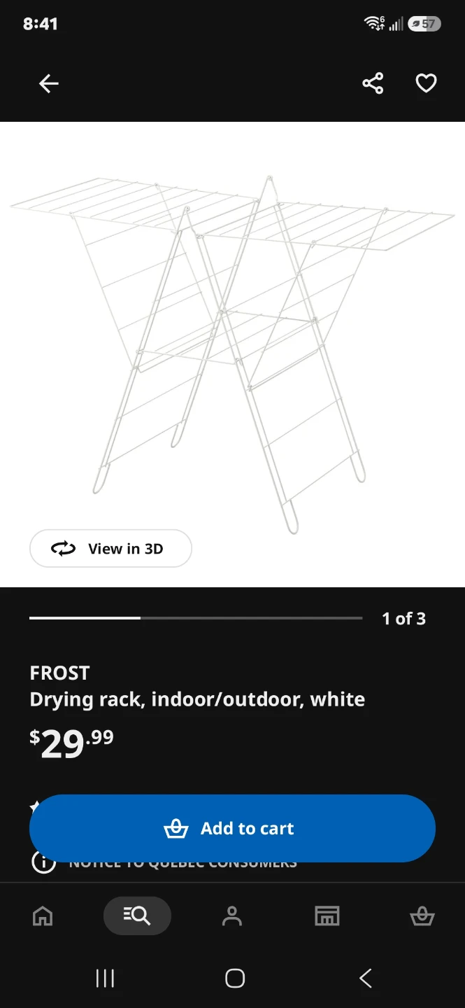 IKEA FROST Drying Rack, Indoor/Outdoor, White