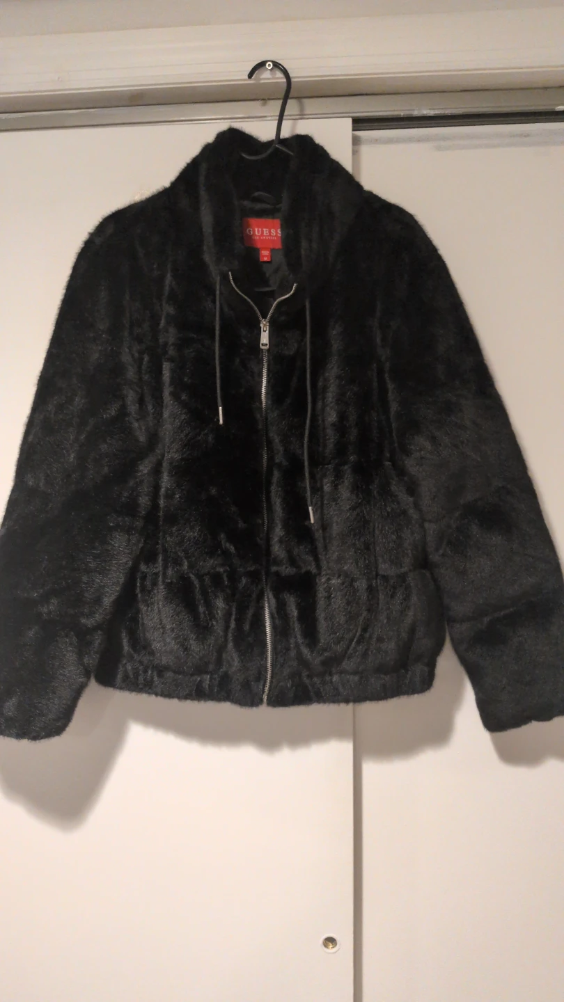 GUESS Black Faux Fur Jacket
