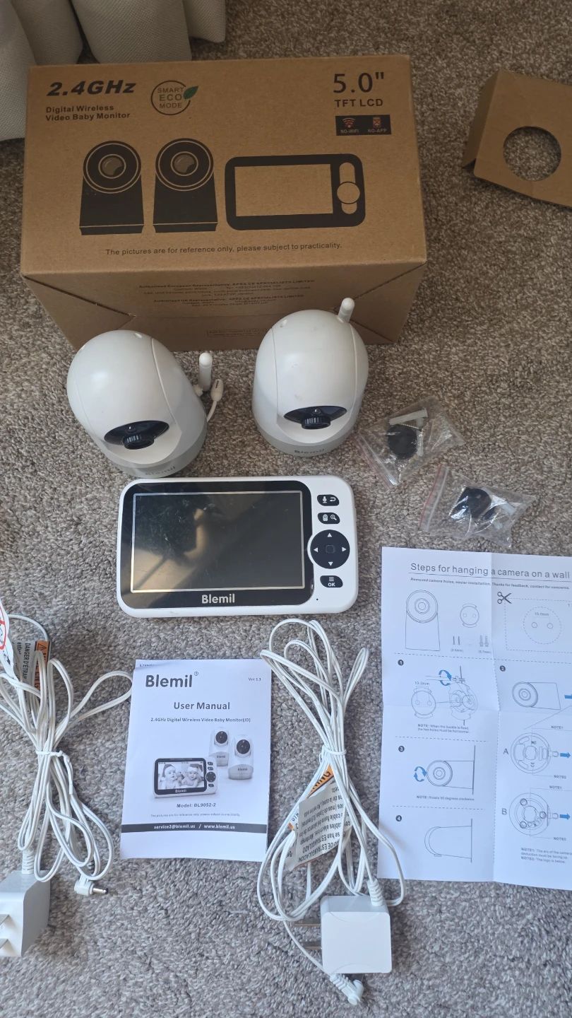 Blemil Digital Wireless Video Baby Monitor, 5.0 inch