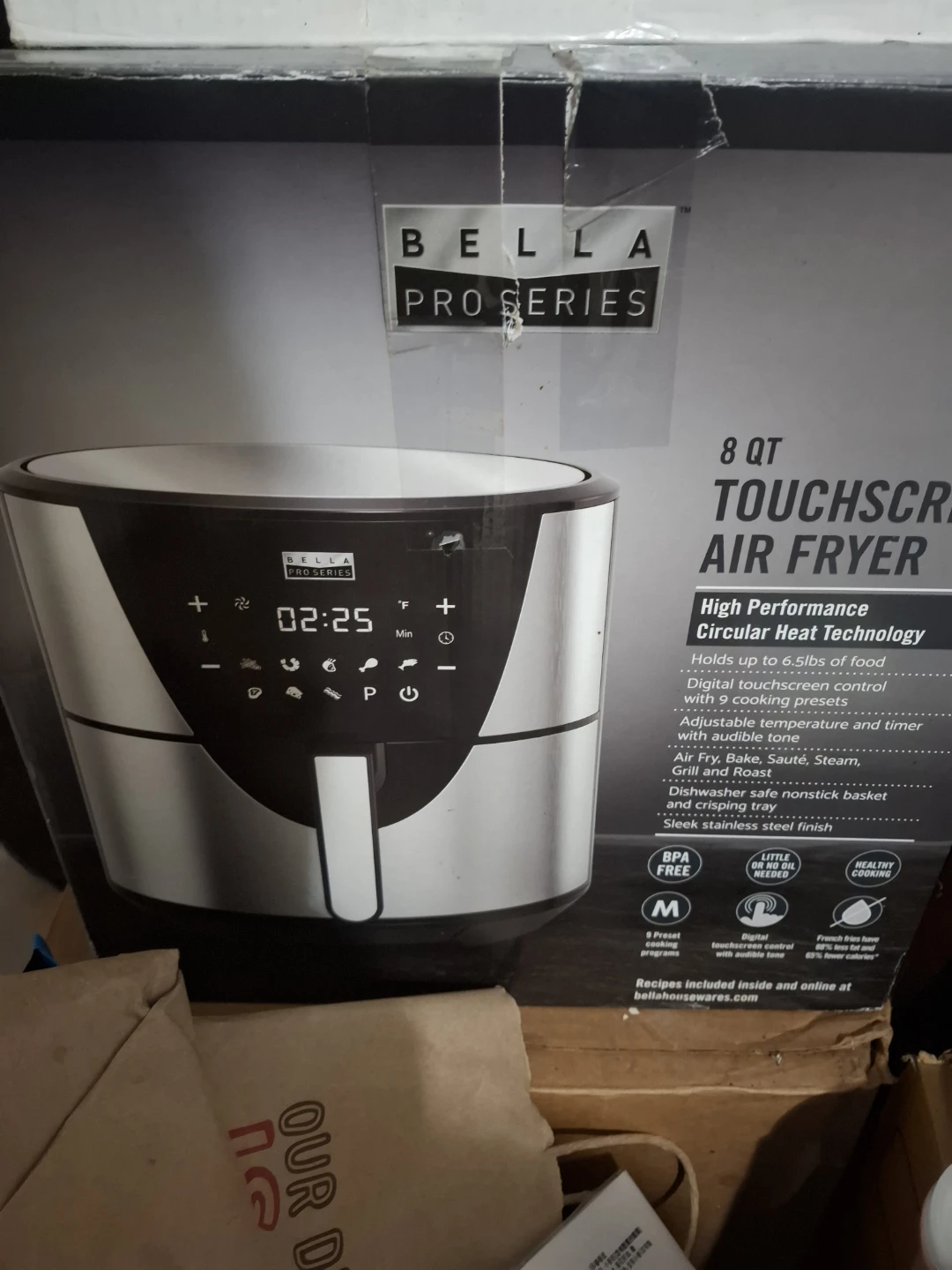Bella Pro Series 8 Quart Touchscreen Air Fryer - photo 2