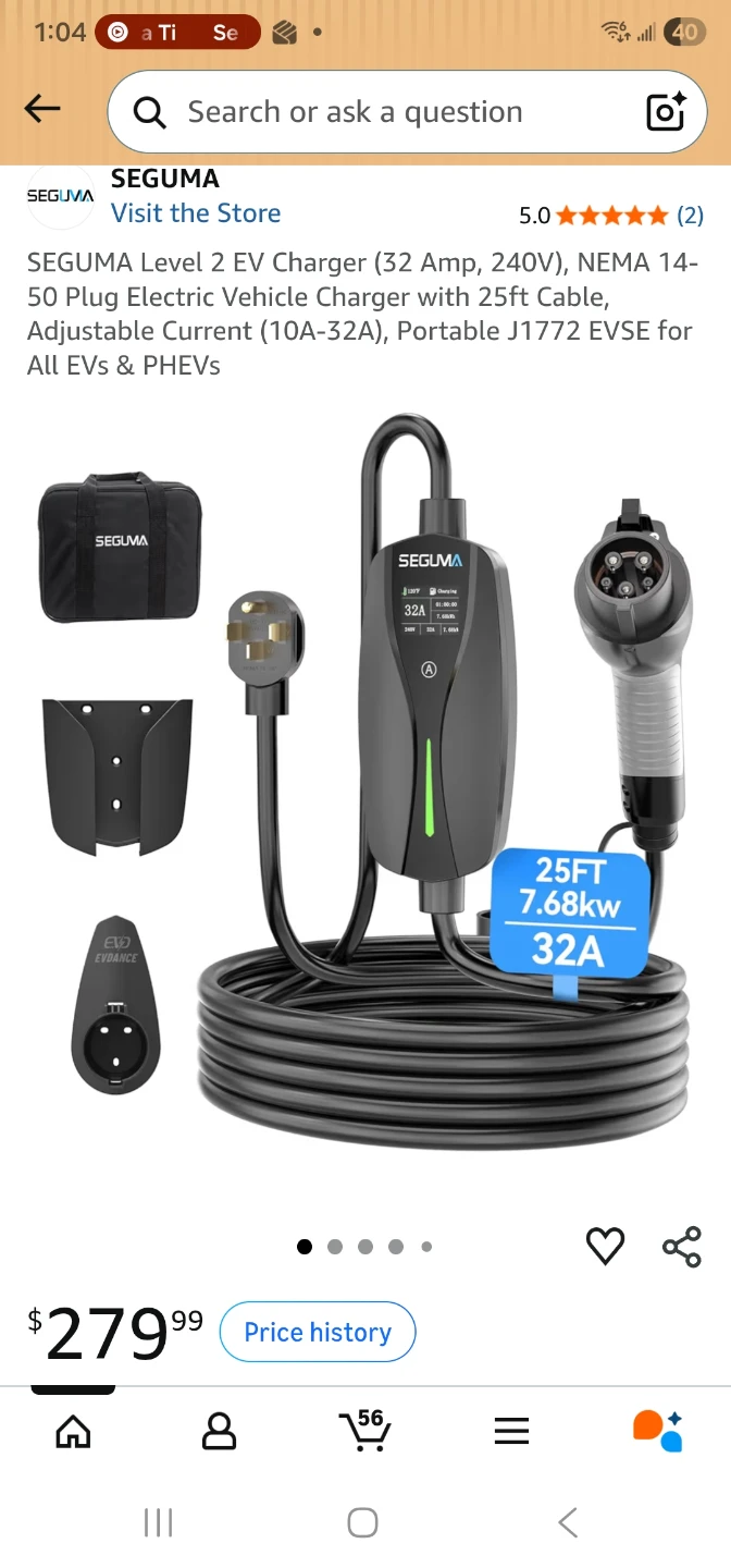 SEGUMA Level 2 Electric Vehicle Charger