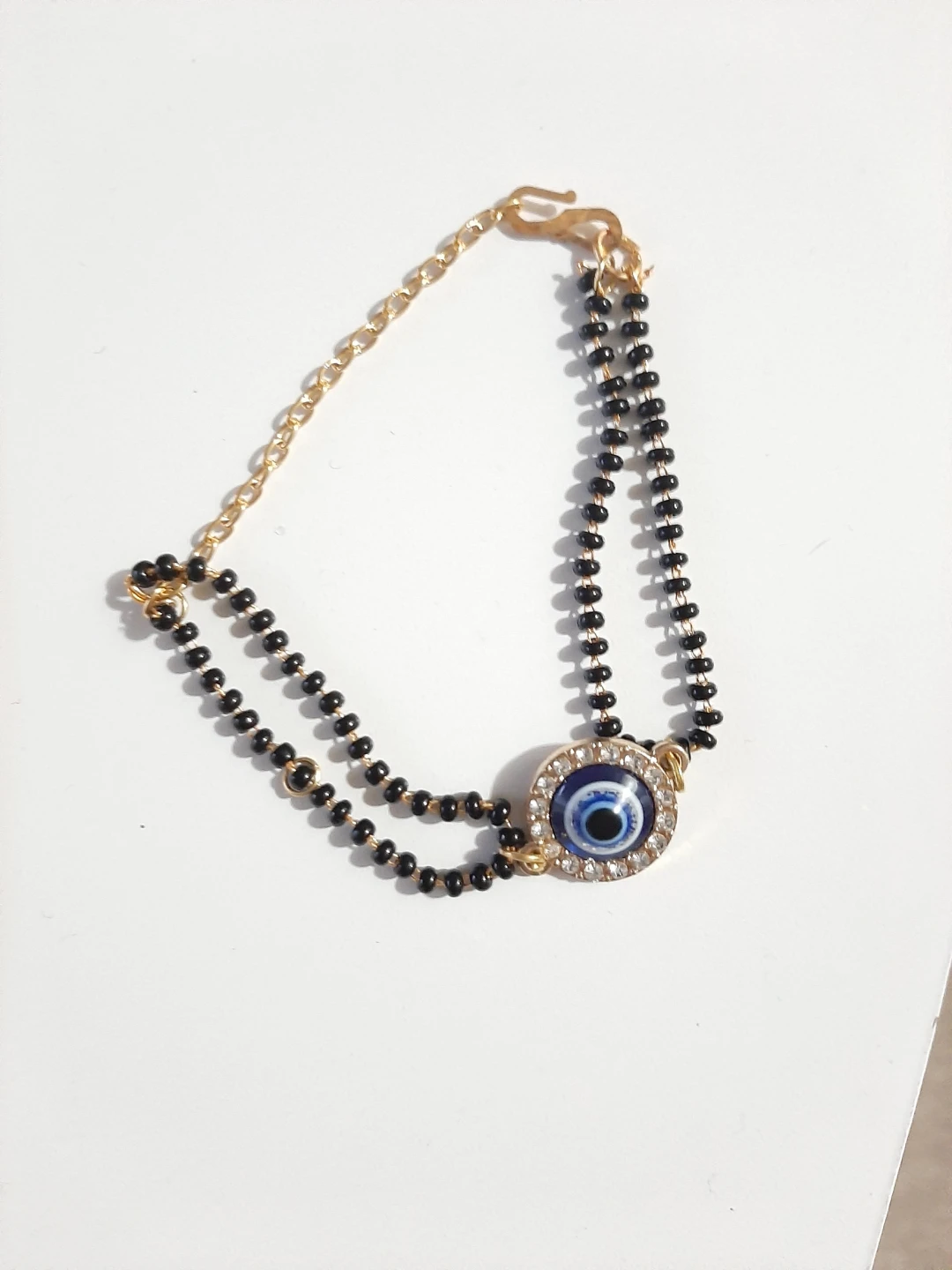 Mangalsutra bracelet ‐ Evil Eye Bracelet with Black Beads