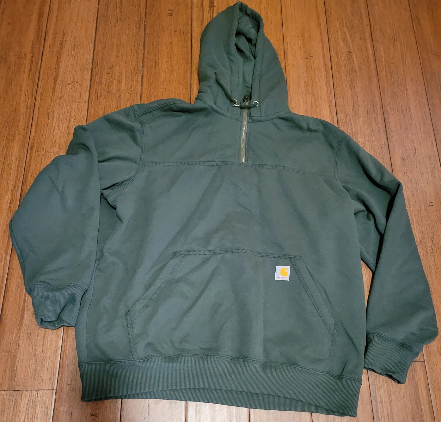 Carhartt Paxton Hoodie Mens Green Quarter Zip Sz XL