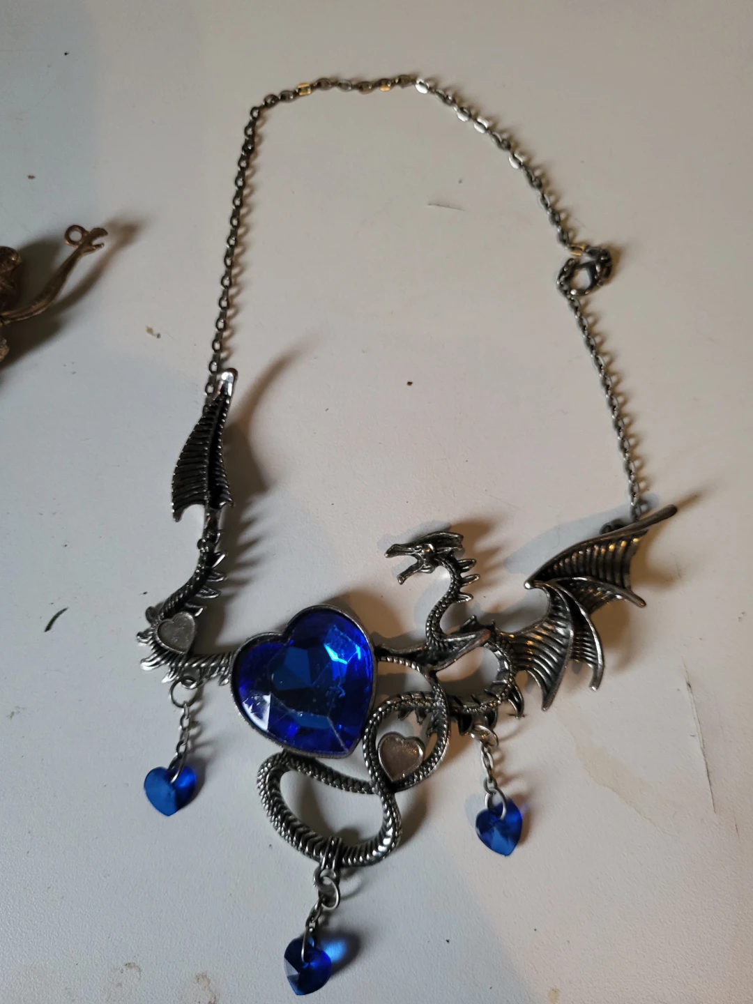 Dragon and Heart Pendant Necklace