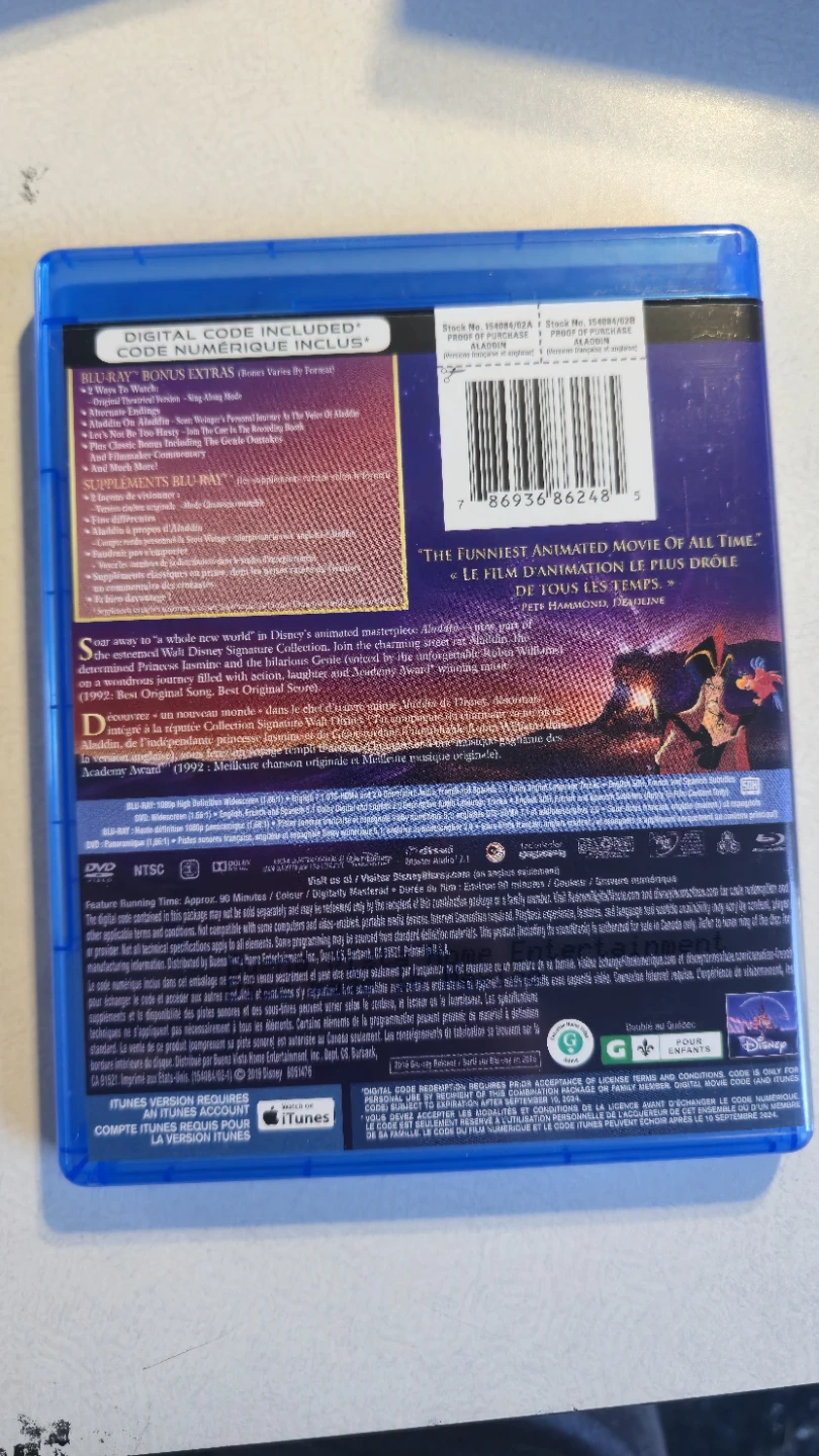 Disney Aladdin Multi-Screen Edition Blu-ray and DVD - photo 2