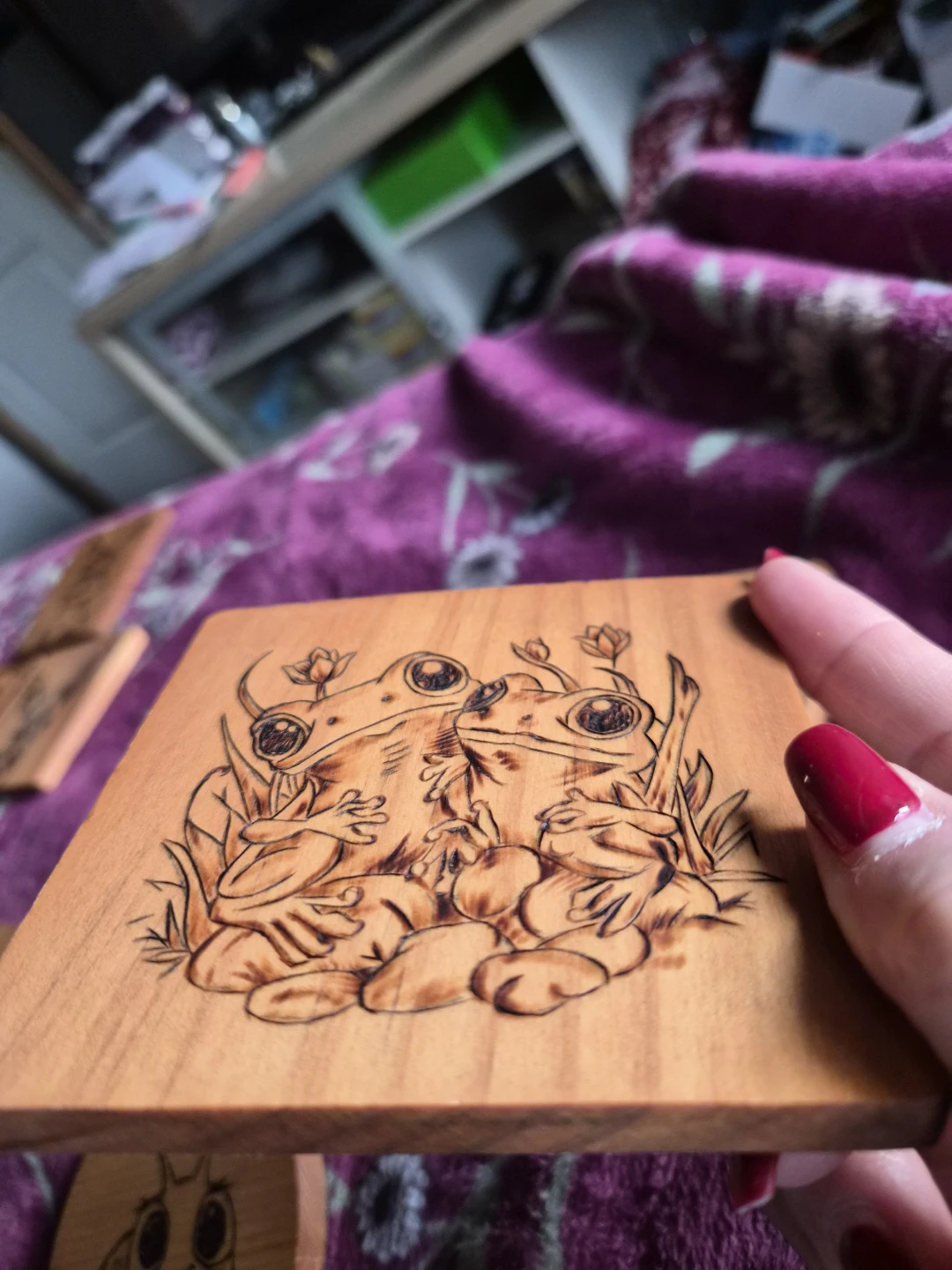 Set of 4 Wood Burned Coasters - photo 4