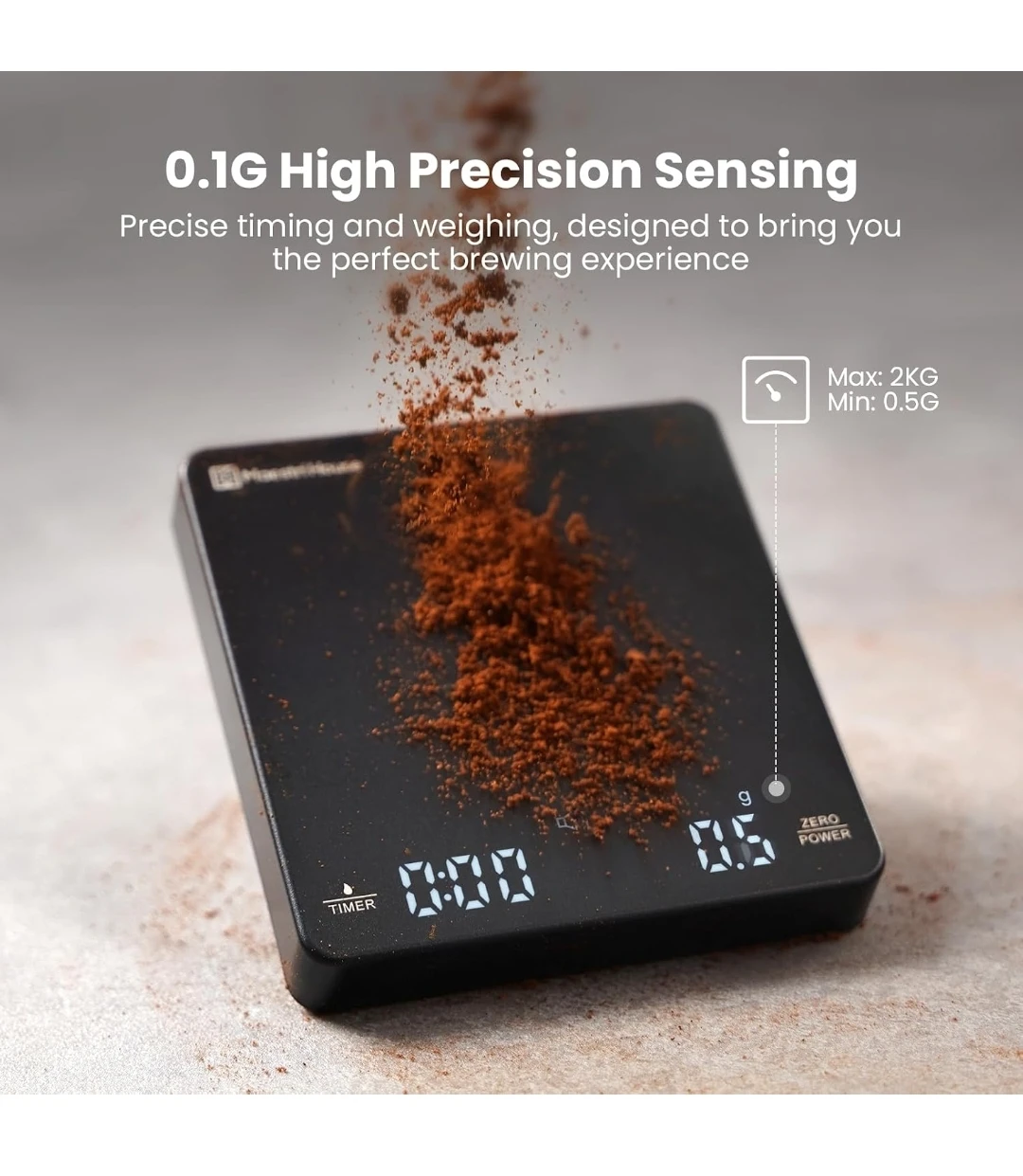 Coffee Scale Kitchen Scale, with Timer, 2kg/0.1g - photo 3