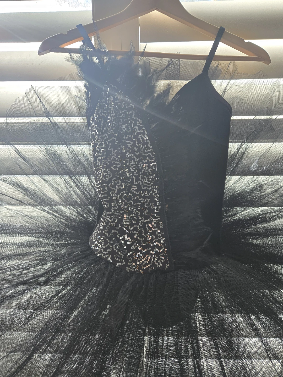 Black Velvet Sequin and Feather Ballet Tutu costume - photo 2