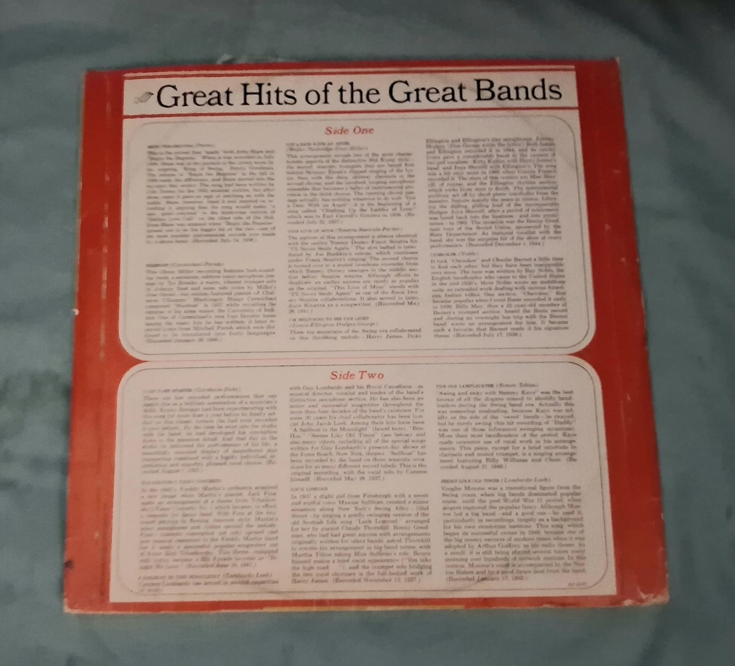 Great Hits Of The Great Bands  VG Condition 1969 Vinyl LP - photo 5