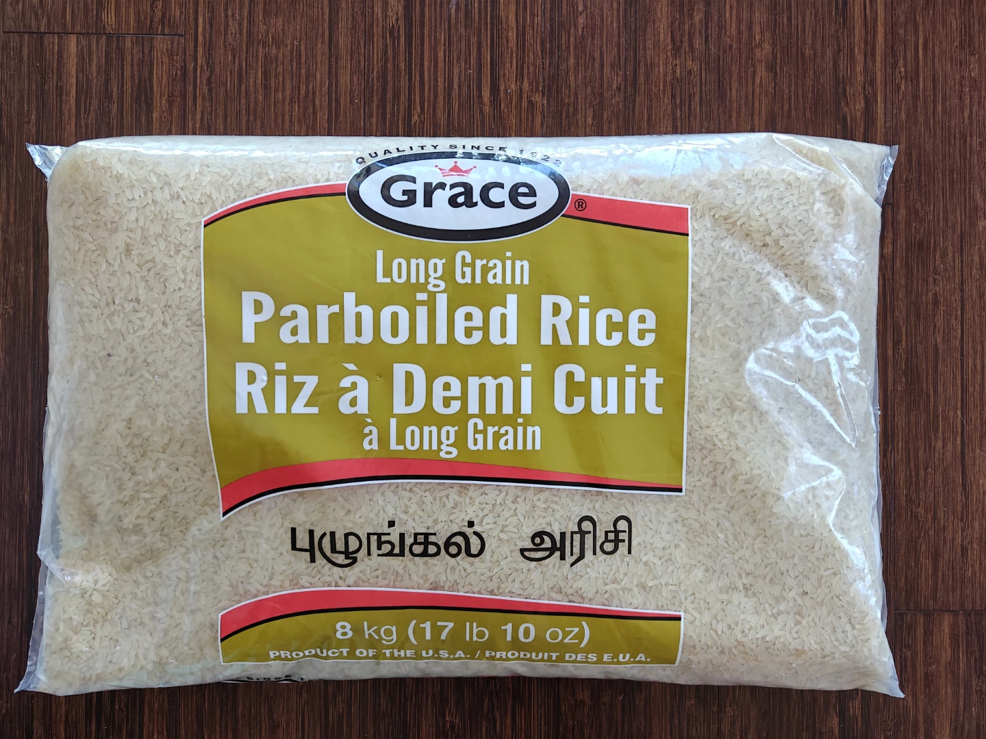 Grace Long Grain Parboiled Rice 8 kg