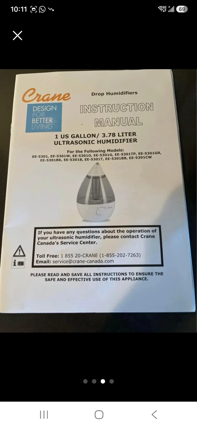 Crane Drop Ultrasonic Humidifier - photo 3