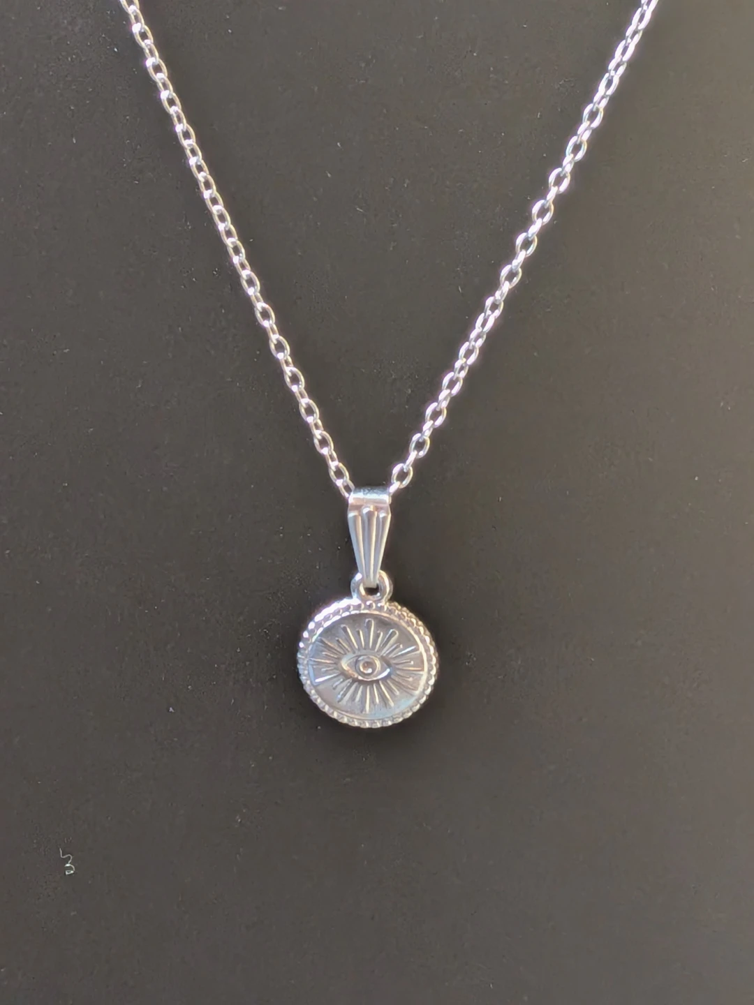 Dainty Evil Eye Medallion Pendant Necklace