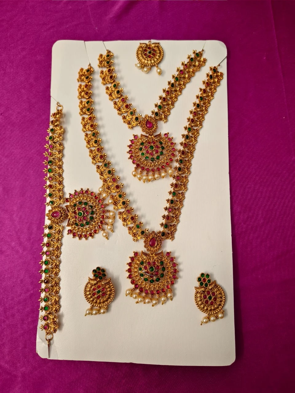 Traditional Indian Temple Jewellery Set