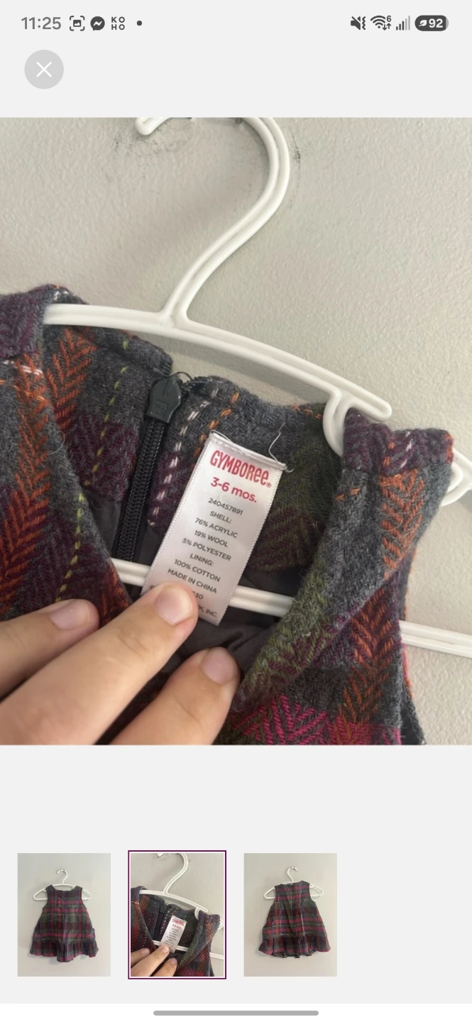 Gymboree Plaid Baby Dress 3-6 mos. - photo 2
