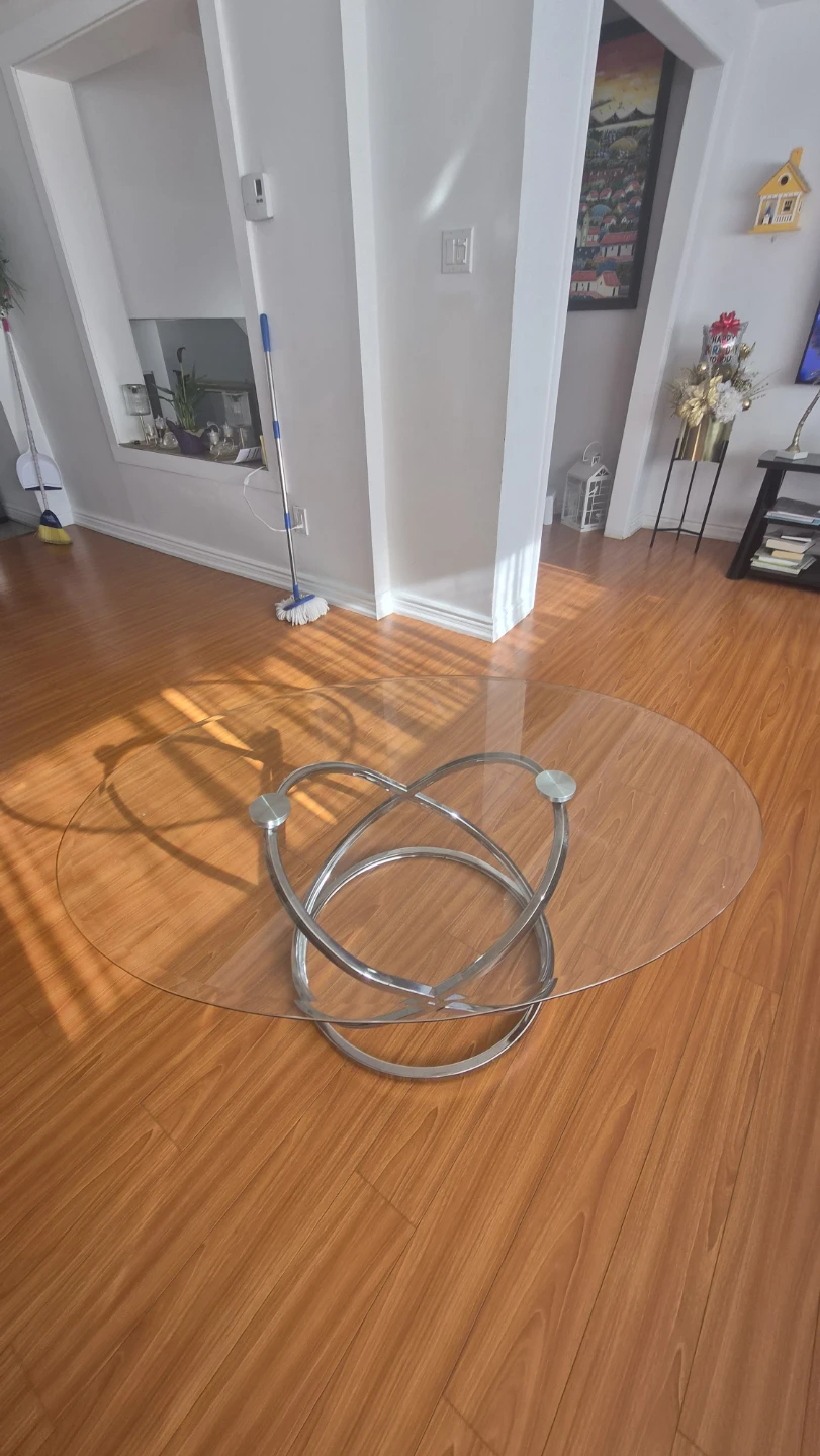 Modern Glass Coffee Table with Chrome Base - photo 2