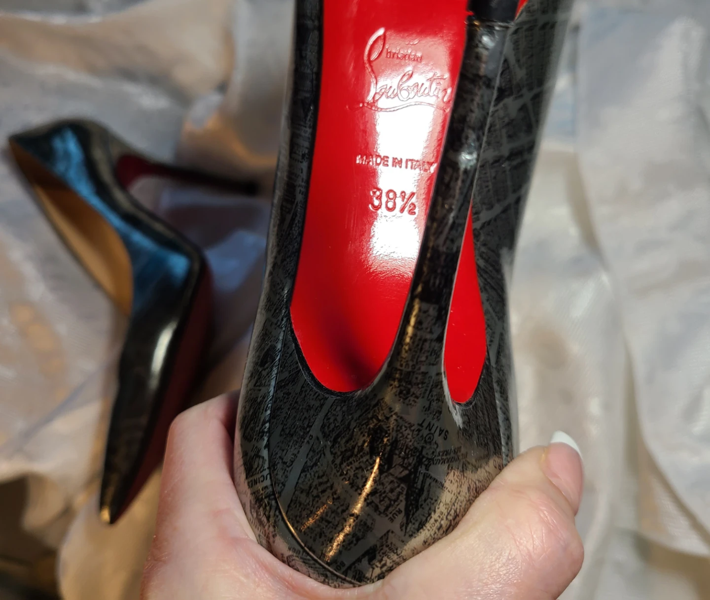 Christian Louboutin Newspaper Print Heels - photo 4