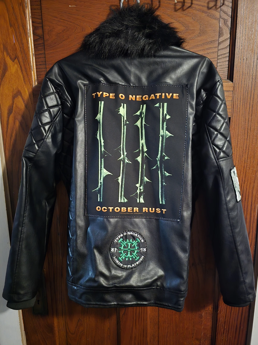 One-of-a-kind Type O Negative Faux Leather, Faux Fur Jacket - photo 2