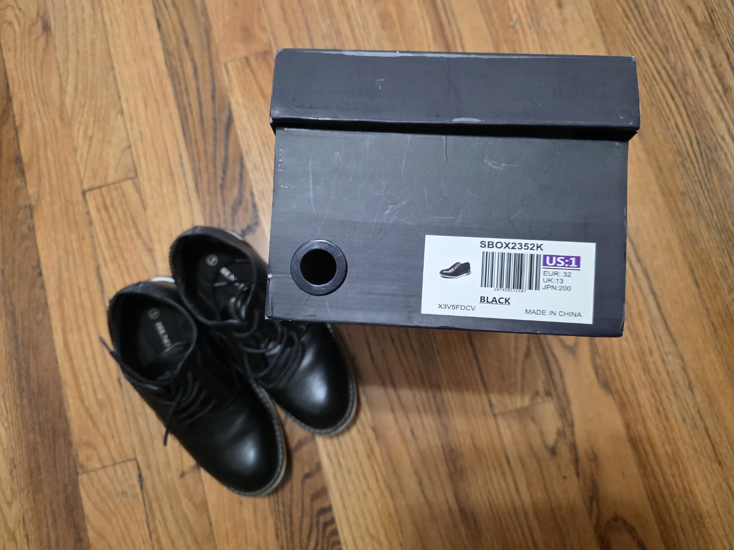 Bruno Marc Boys Black Dress Shoes Size 1 - photo 4