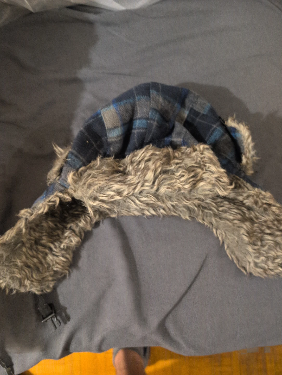 Blue Plaid Trapper Hat
