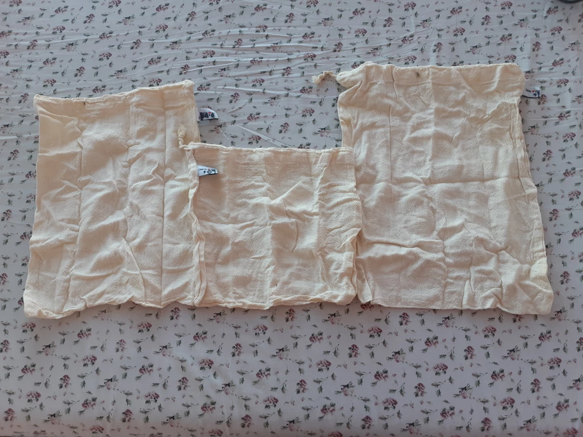 Set of 3 resuable woven cotton produce bags
