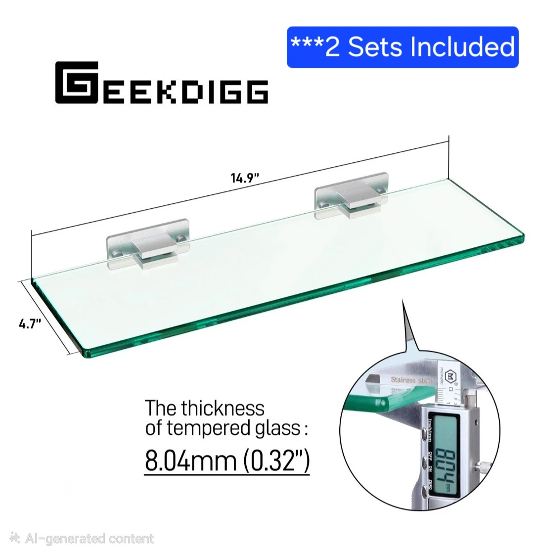 GeekDigg Tempered Glass Shelves NEW - photo 2