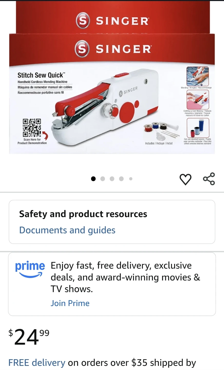 Singer Stitch Sew Quick Handheld Mending Machine