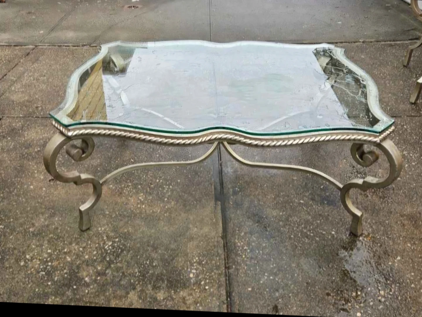 Beautiful iron glasstop coffee table and 2 end tables - photo 2