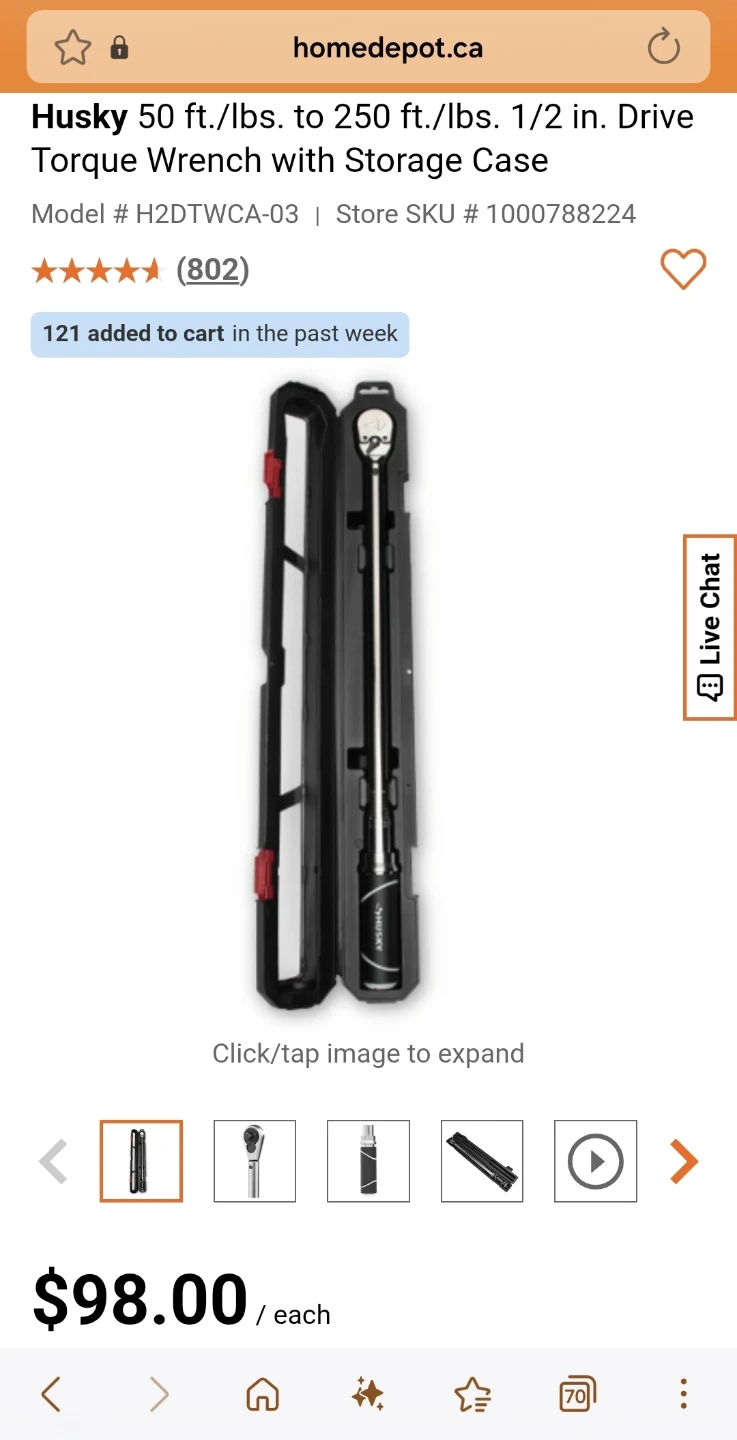 Husky 1/2 in. Drive Torque Wrench - photo 2