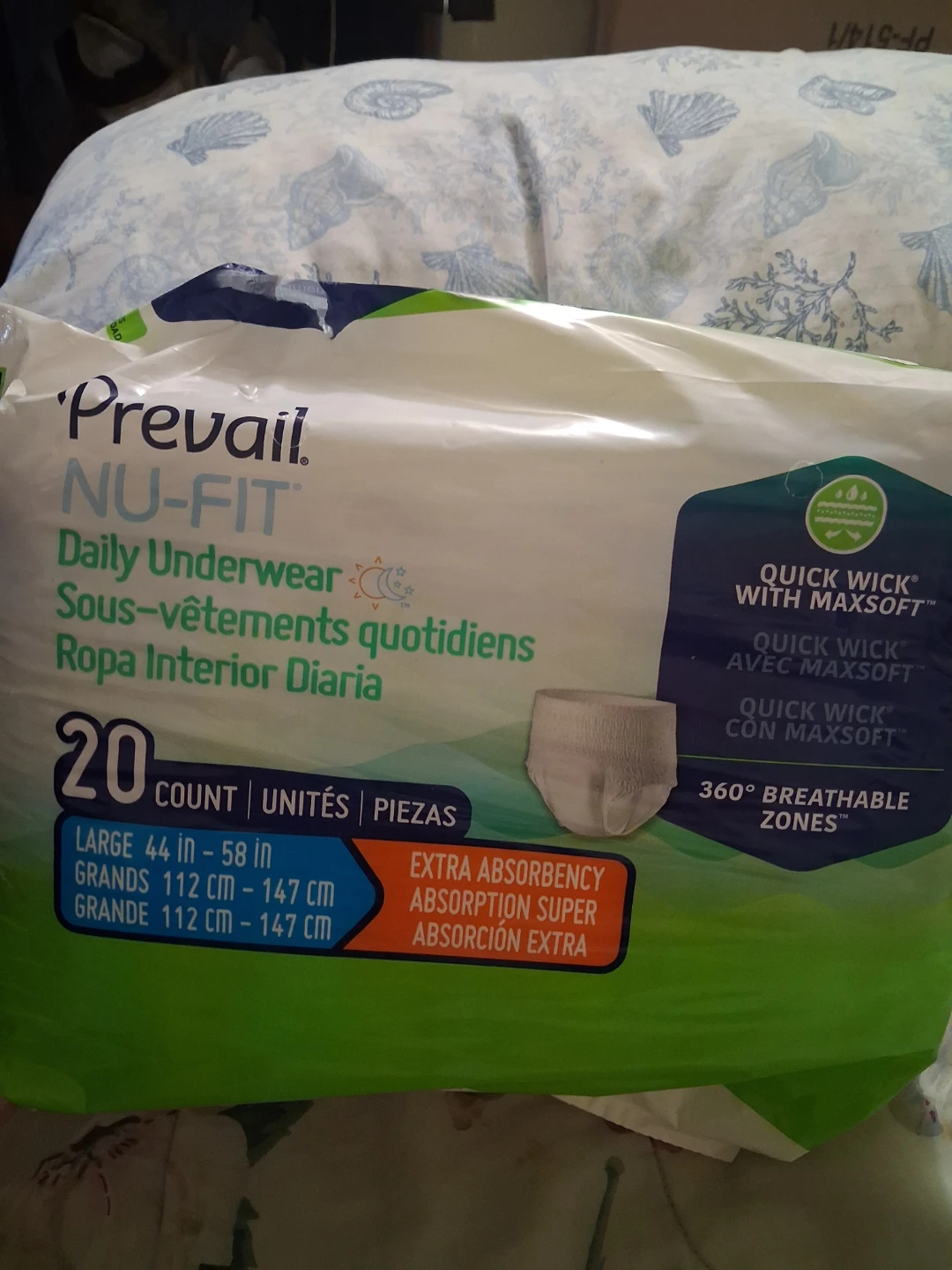 Prevail Nu-Fit Daily Underwear Large 20 Count