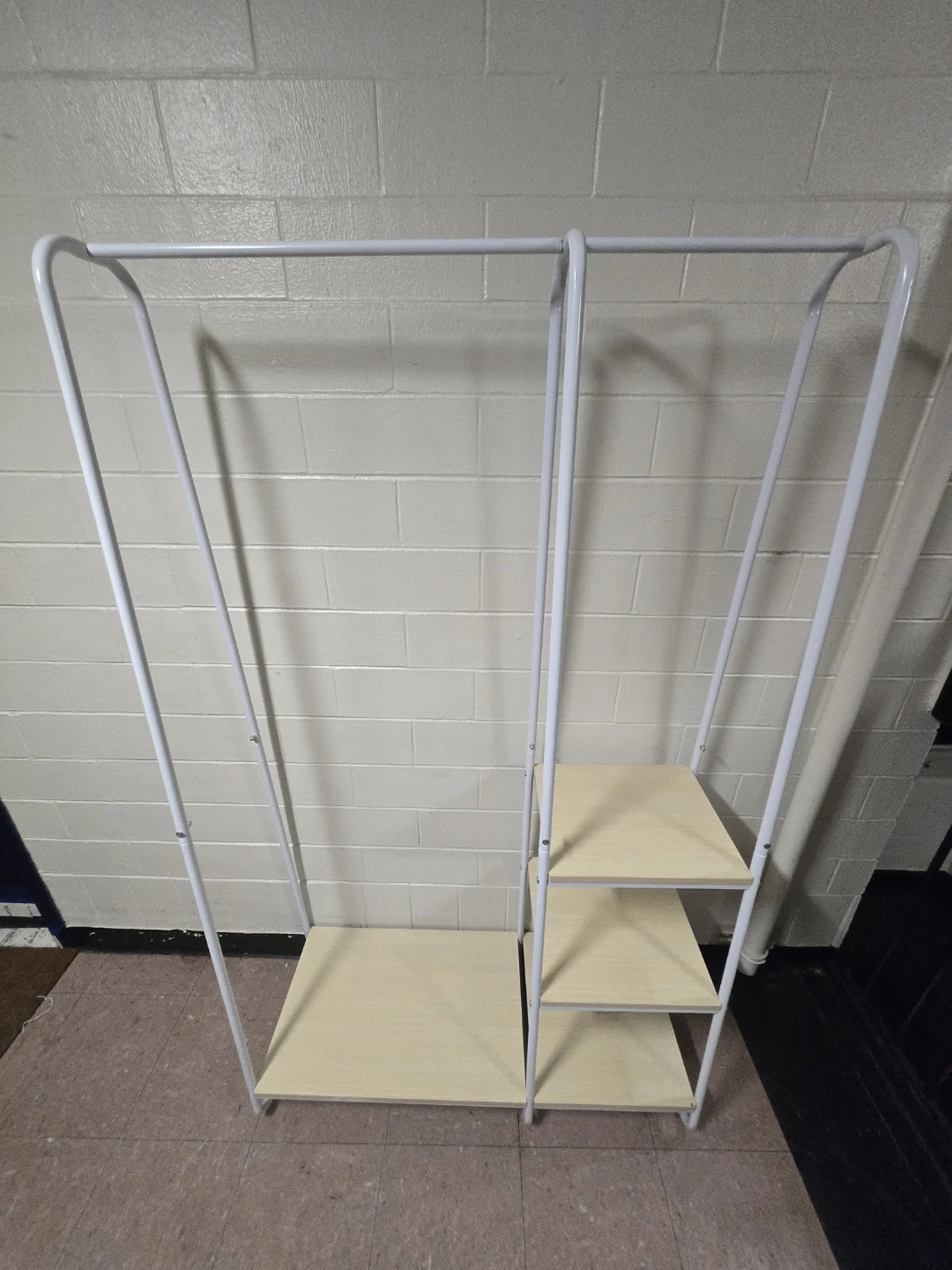 IRIS USA White Metal Garment Rack Organizer Clothes Shelf