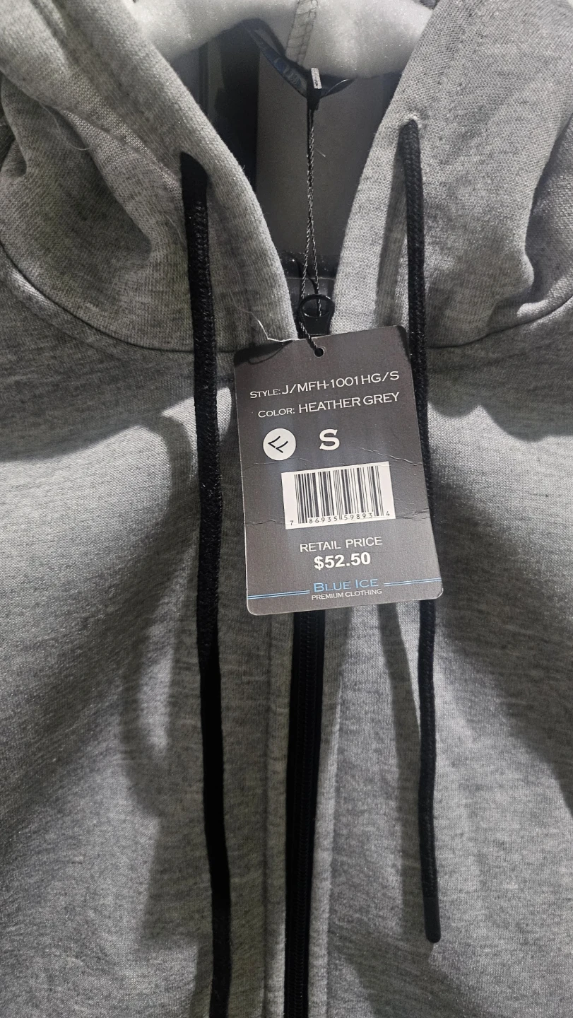 Blue Ice Zip-Up Hoodie Heather Grey Size Small - photo 2
