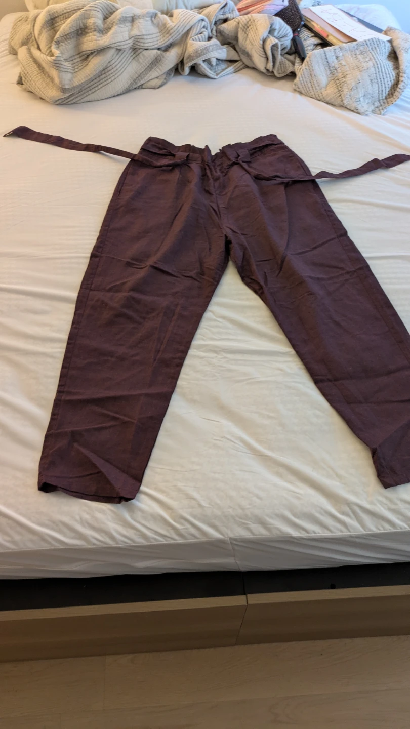 Youngkay Dark Purple Belted Pants
