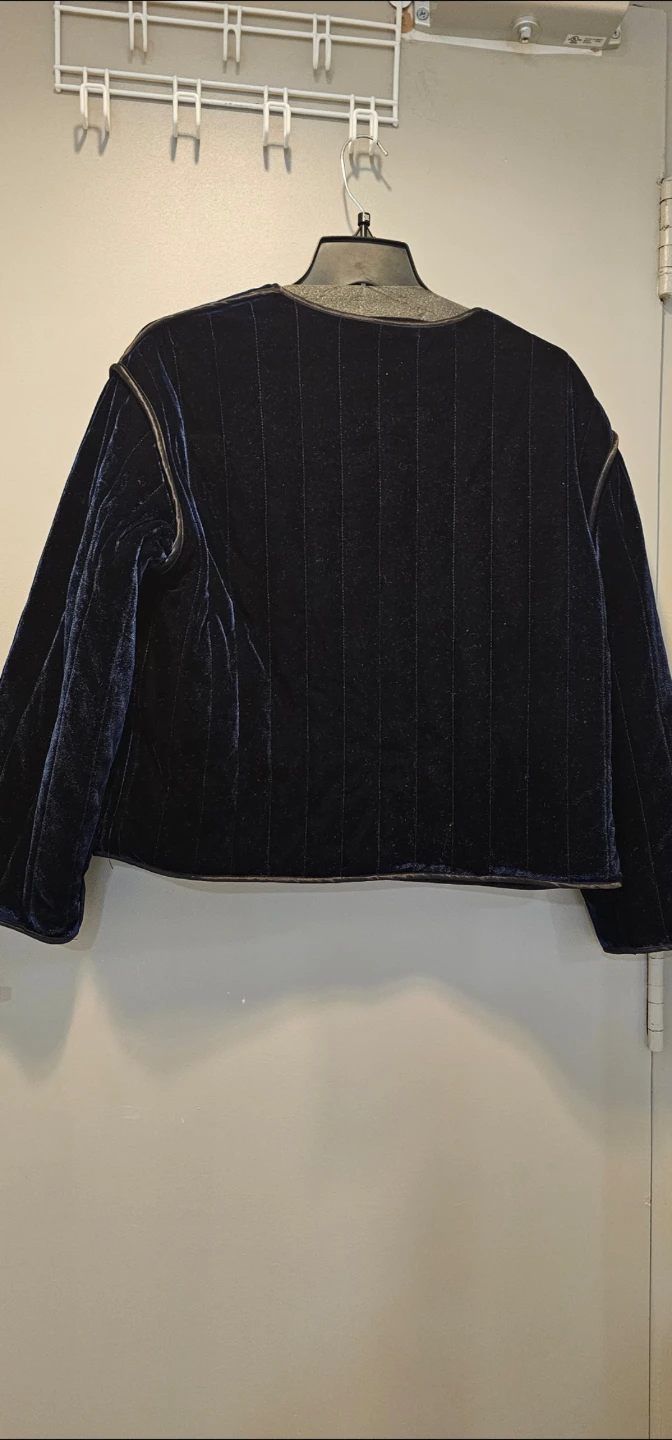 Wave + Whisper Navy Blue Velvet Jacket - photo 4