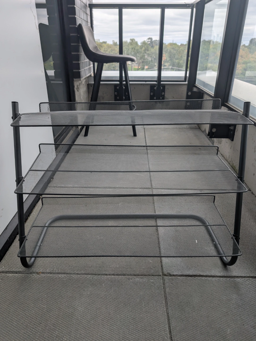 Three-Tier Metal Mesh Shoe Rack