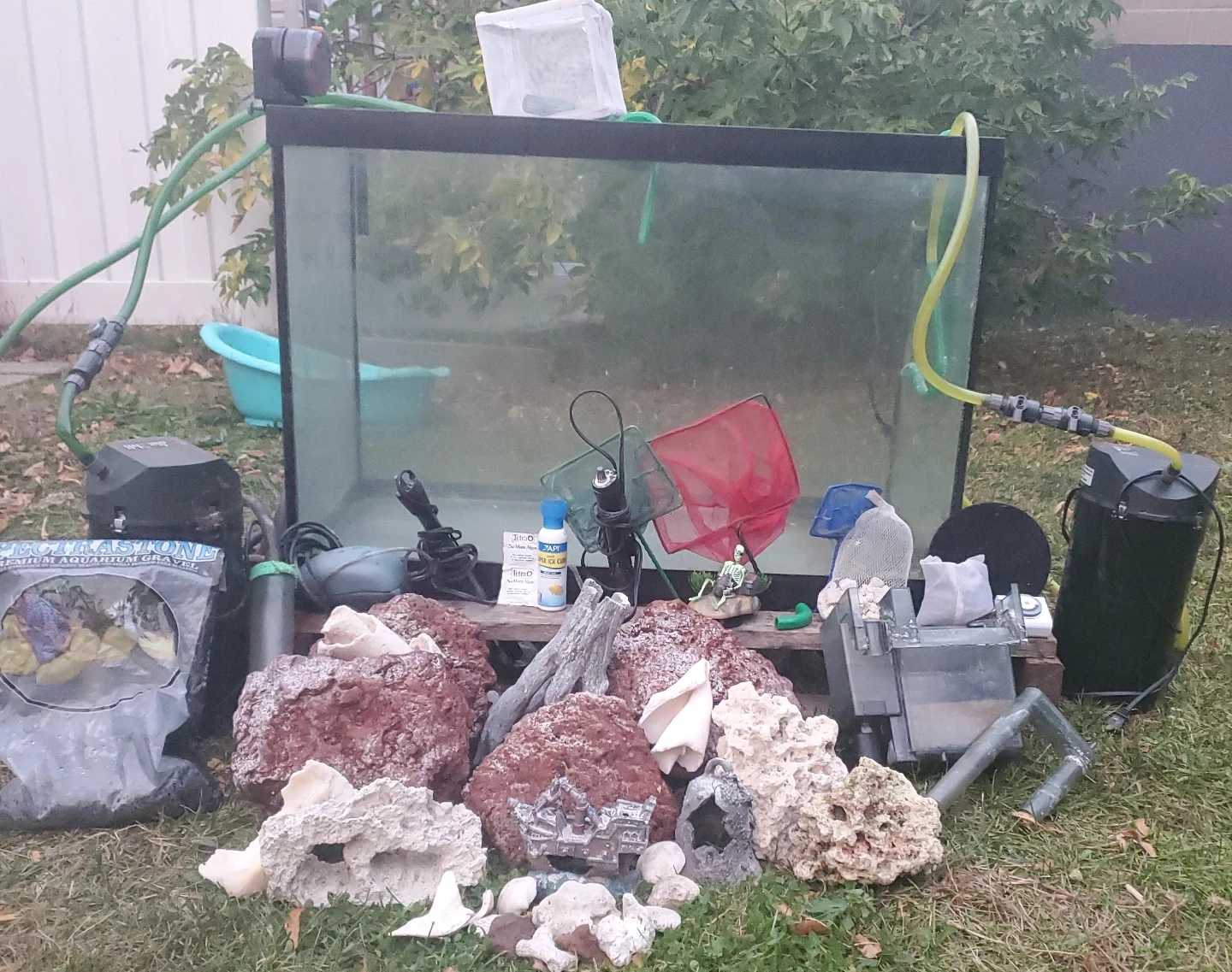 Aquarium Tank Setup with Filters and Decor
