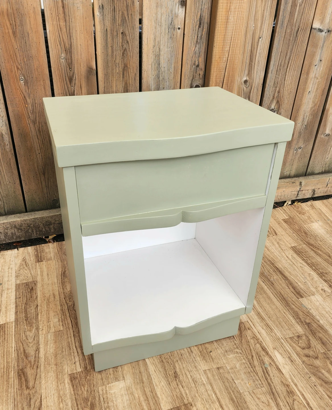 Sage Green Nightstand / Refinished Bedside Table