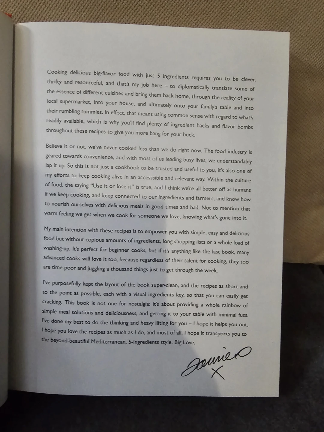 Signed Jamie Oliver 5 Ingredients Mediterranean Cookbook - photo 2