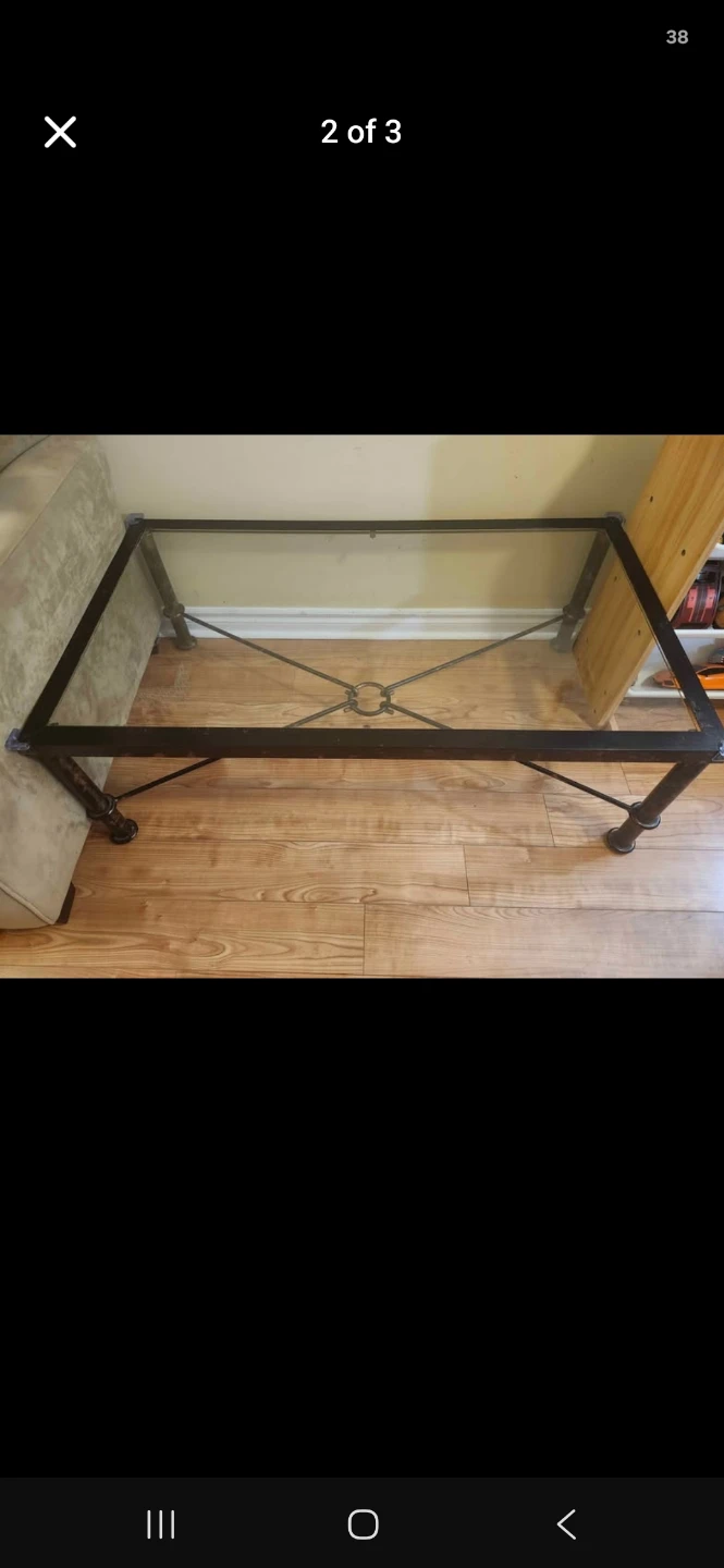 Glass top metal tables set - photo 3