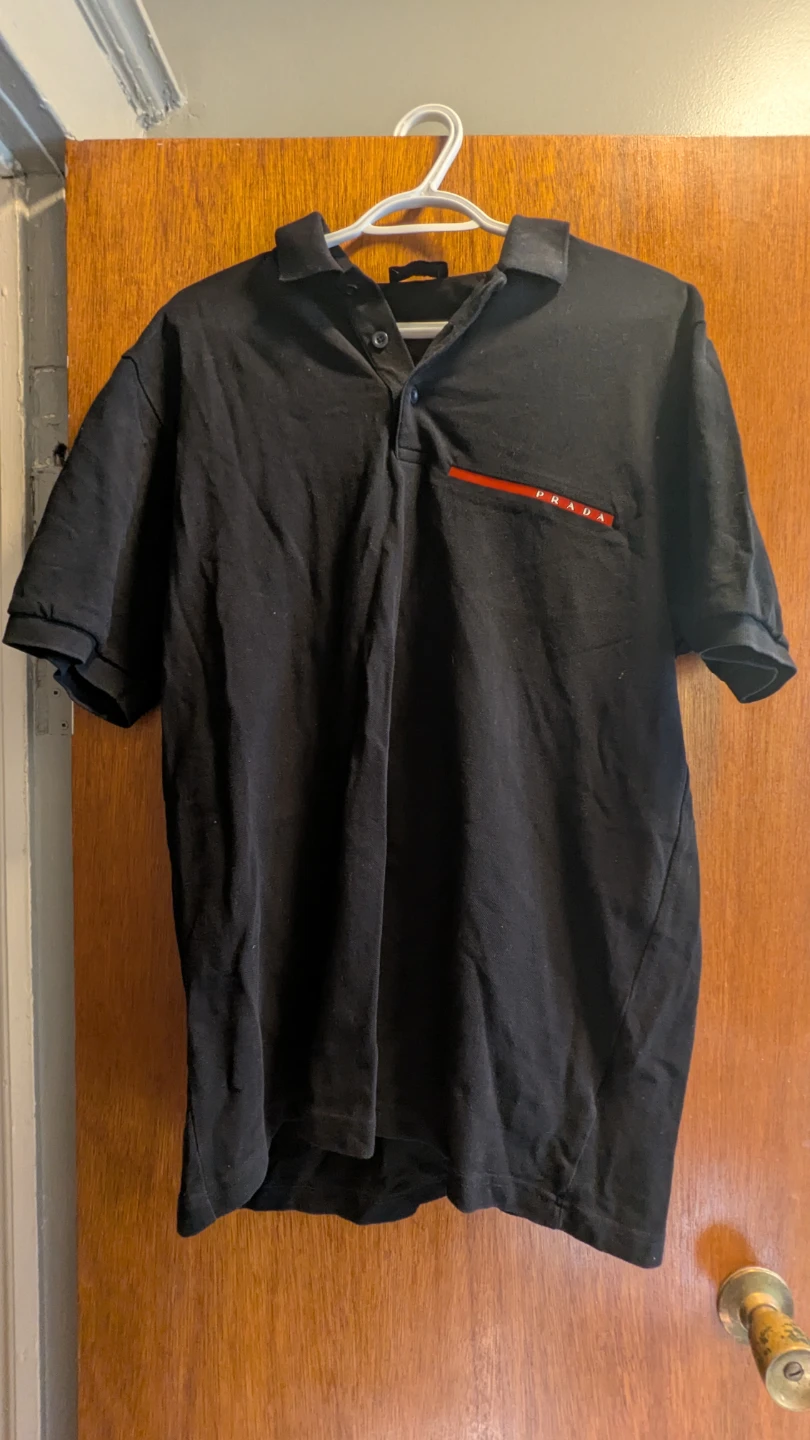Prada Black Polo Shirt - Vintage - XXL but fits like XL