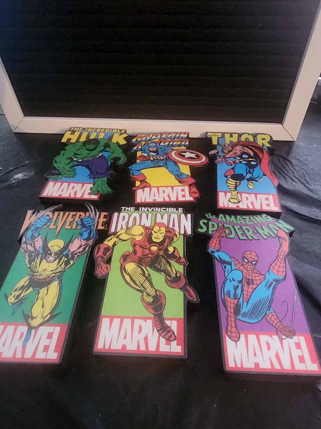 Set of 6 Marvel Superhero Wooden Wall Decals