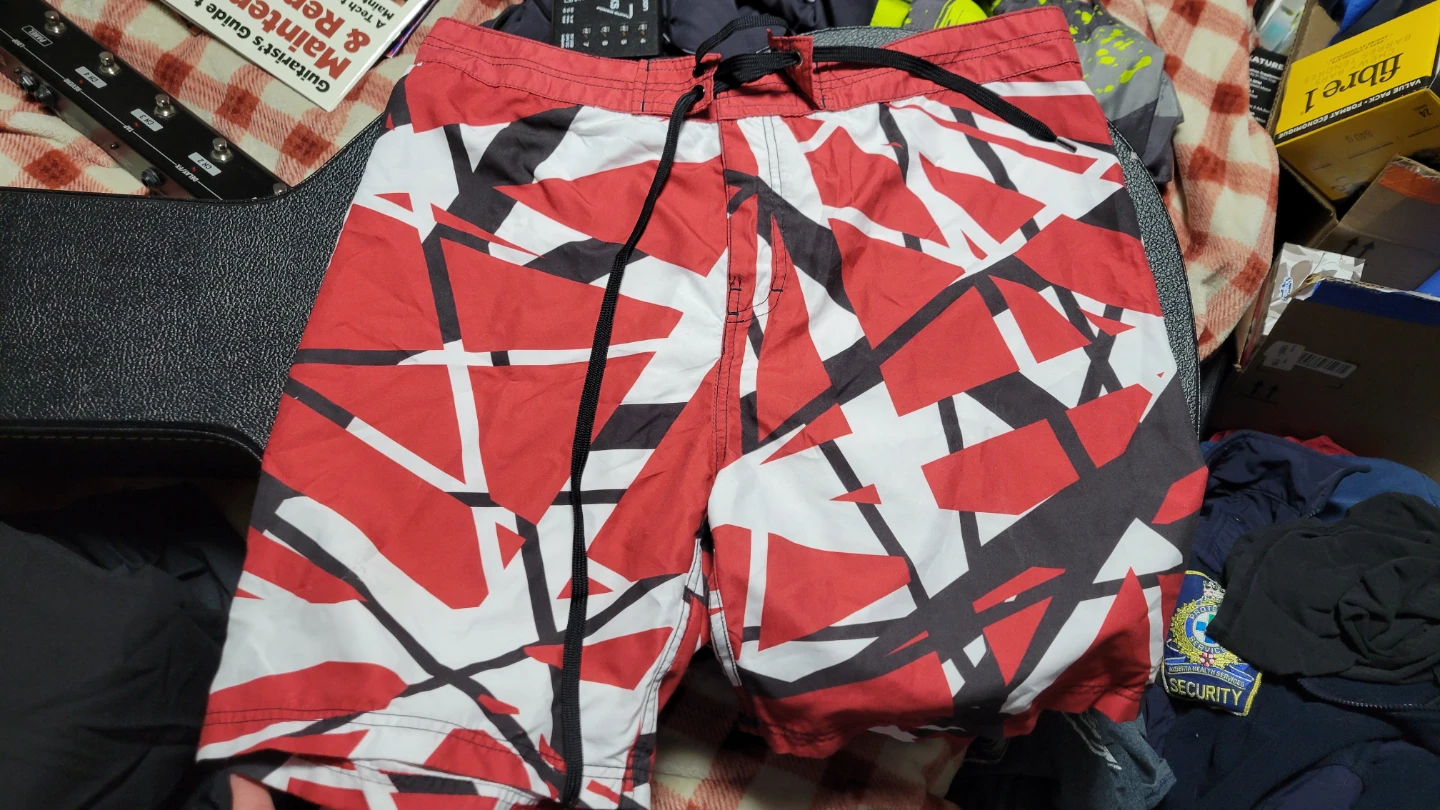 EVH Frankie Striped Boardshorts/Swim Trunks "Medium"