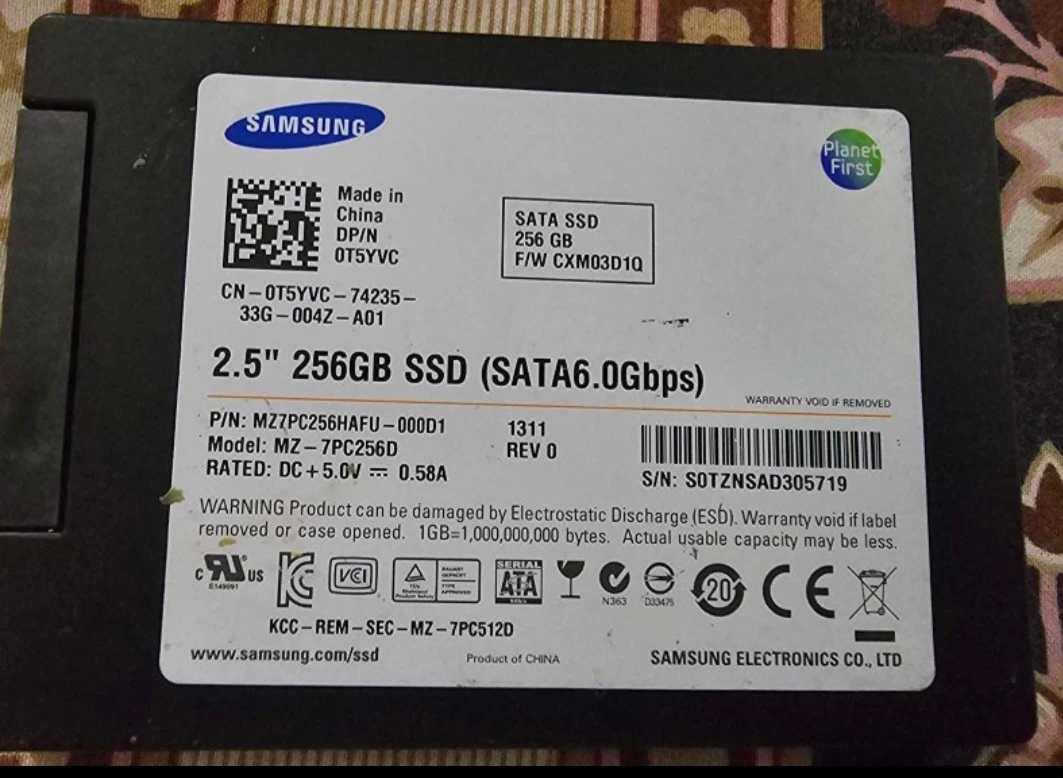 Samsung 256GB 2.5 inch SATA SSD