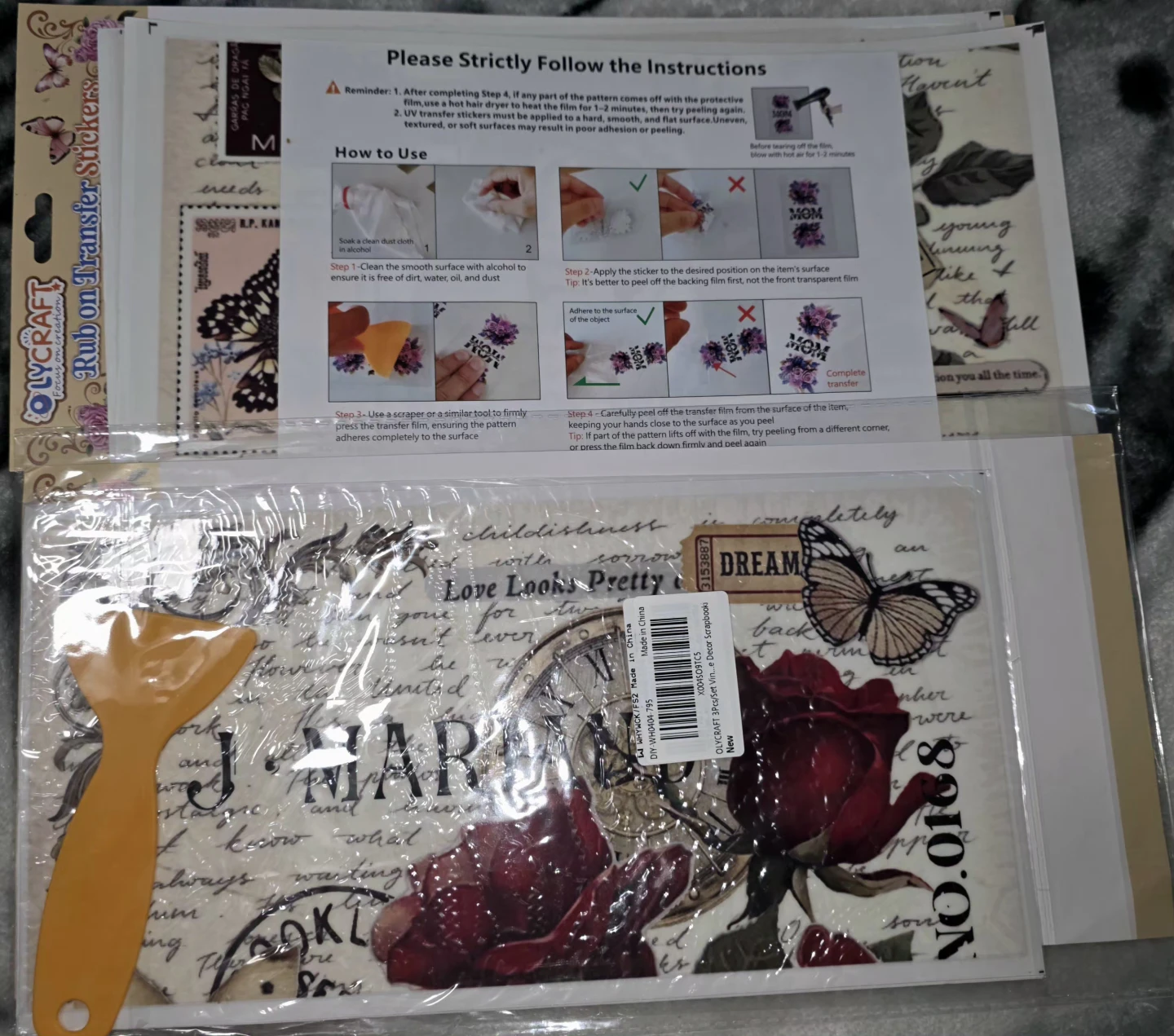 Olycraft Rub on Transfer Stickers 3-Pack - photo 2