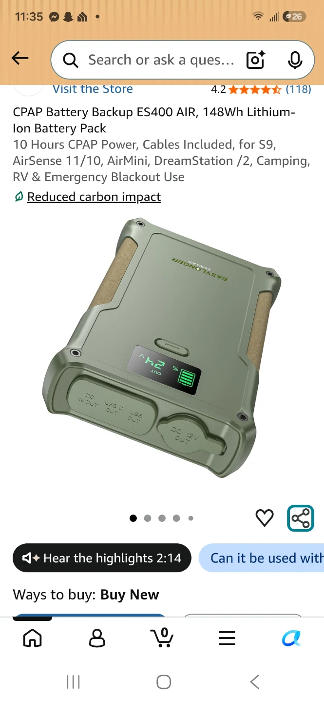 EASYLONGER ES400 AIR CPAP Battery Backup