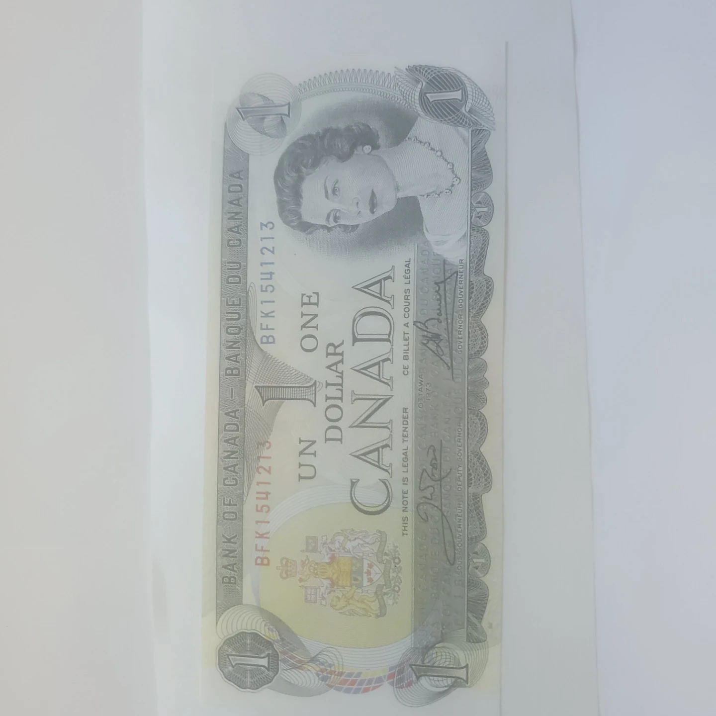 1973 Canadian One Dollar Banknote - photo 2